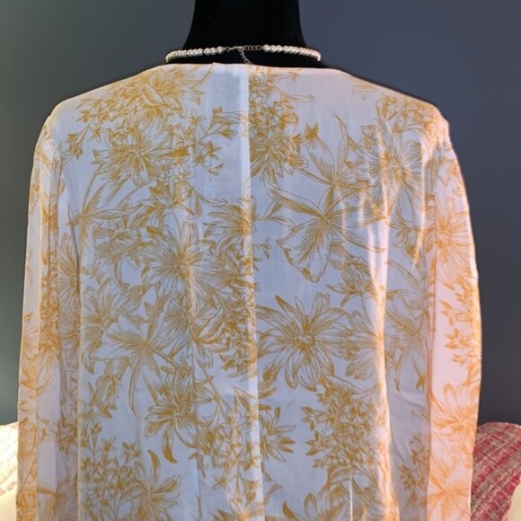 Gap Size XL Floral Boho V Neckline Long Sleeve Blouse - Picture 9 of 11